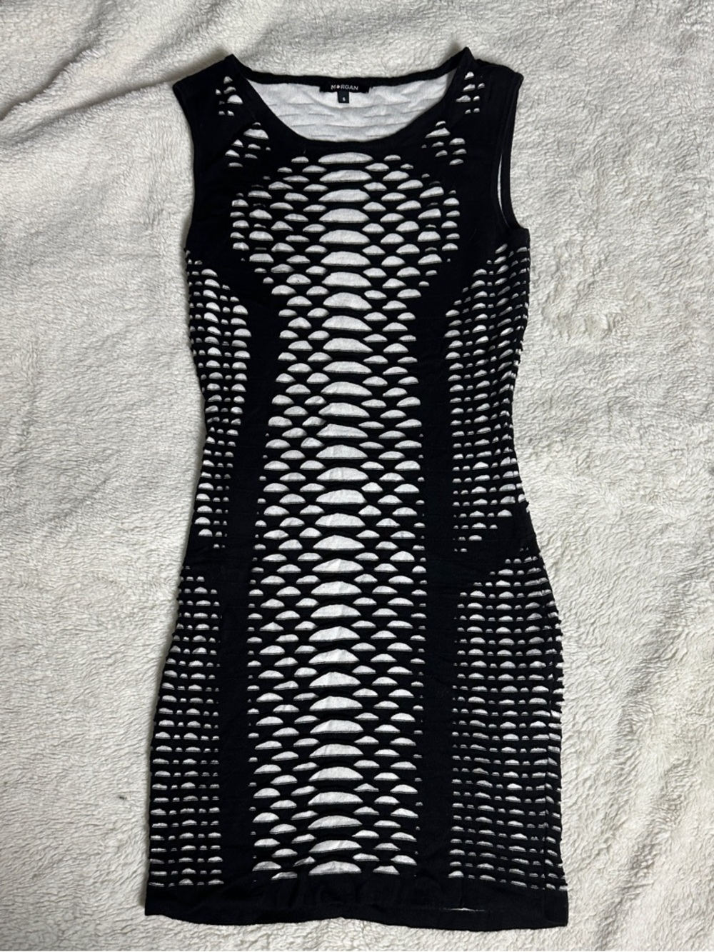 Black Sleeveless Fishnet Bodycon Dress
